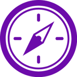 Purple compass to reflect exploration